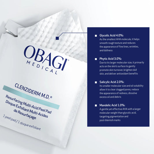 Obagi Clenziderm Resurfacing Multi-Acid Peel Pads 30ct