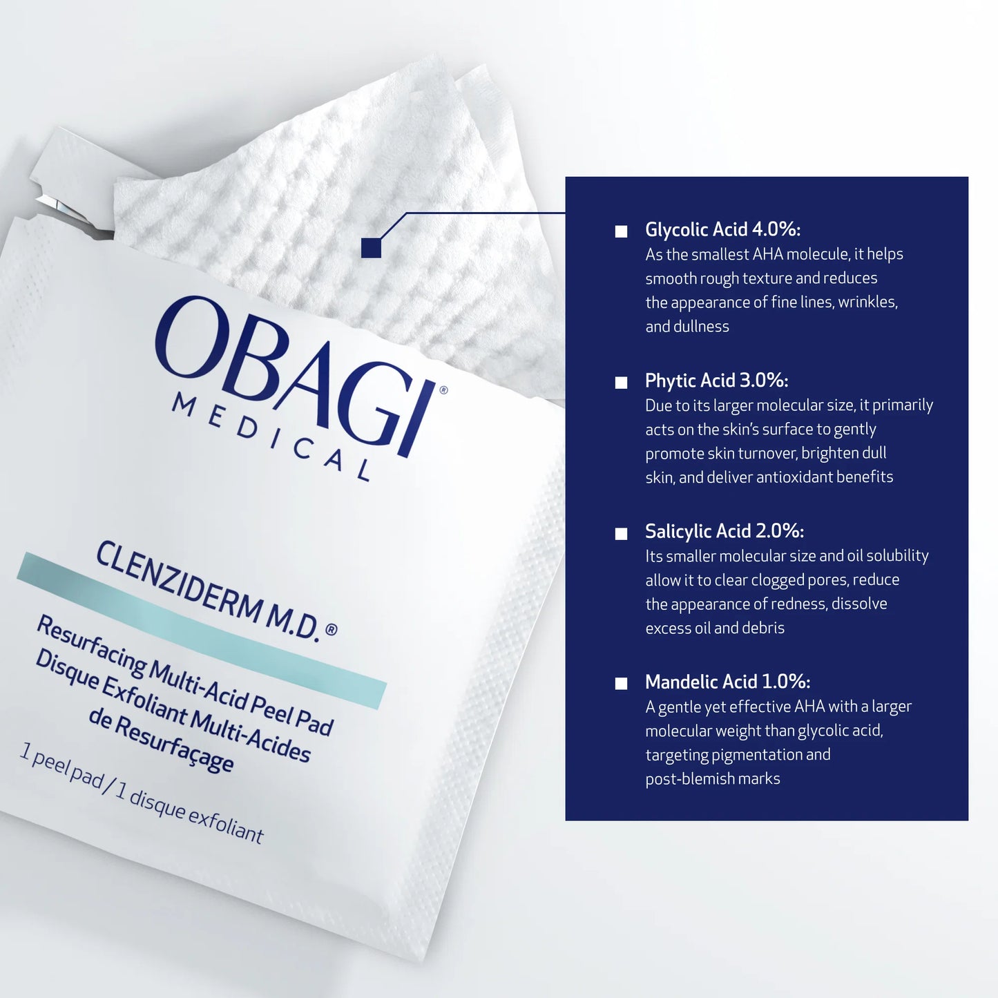 Obagi Clenziderm Resurfacing Multi-Acid Peel Pads 30ct