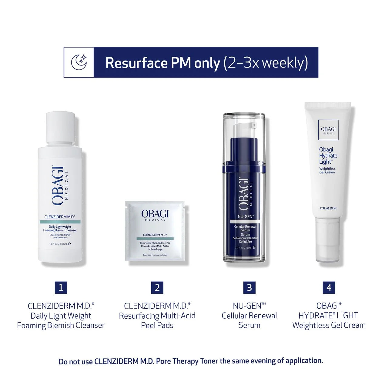 Obagi Clenziderm Resurfacing Multi-Acid Peel Pads 30ct